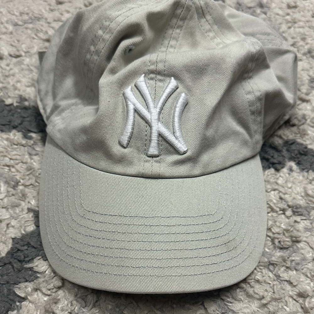 Beige Cap with White Logo